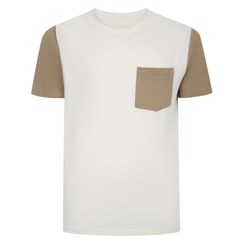 Bigdude Kontrast-T-Shirt Creme